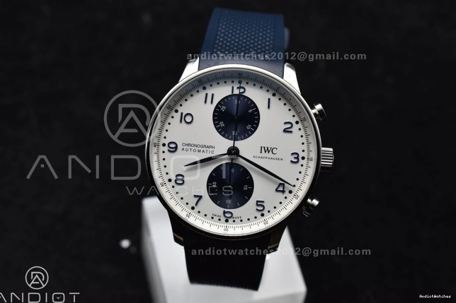 White IW3716 Z+F Edition Strap Dial Best Chrono A Blue WeatherProof Blue 1011 Portuguese Rubber 1:1 on 0922
